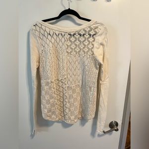 Free People long sleeve crochet top